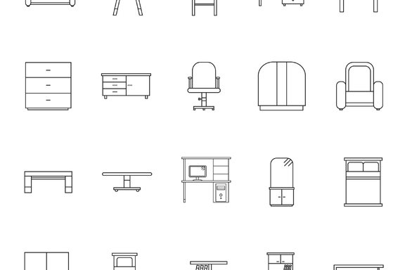 30 бесплатных иконок мебели