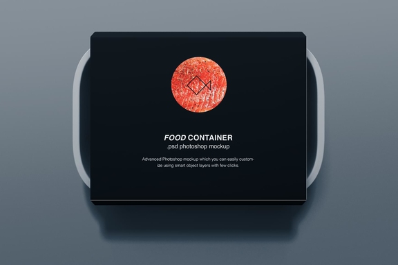 Мокап прямоугольного контейнера для еды